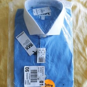 Express 1MX blue extra slim fit shirt
